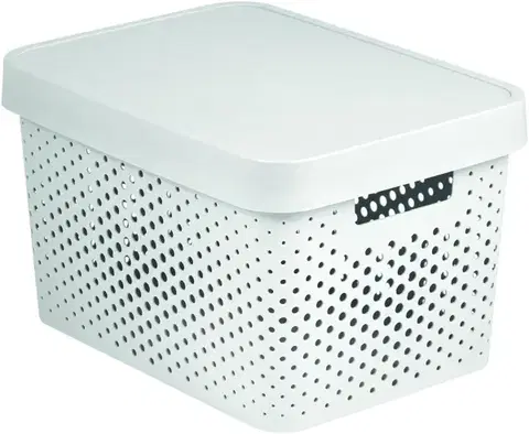 Boxy na skladovanie CURVER - Box umelá hmota s vekom 17L, biely 27 x 22 x 36cm