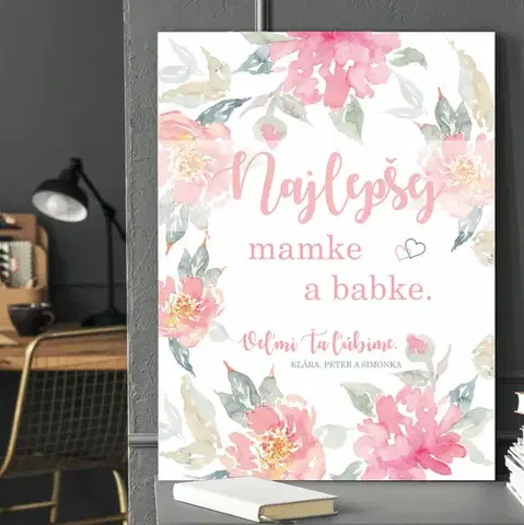 Tabuľky s venovaním (darčeky) Darček pre mamku - Vyznanie lásky k medzinárodnému dňu žien - obraz na stenu
