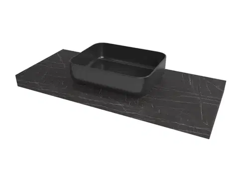 Kúpeľňový nábytok Doska pod umývadlo Naturel Dolce 80x8x50 cm Pietra Grigia čierna mat DO8050PBC DO8050PBC