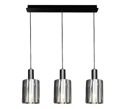 Svietidlá  Luster na lanku ARCADIA 3xE27/60W/230V čierna/dymová ML1819