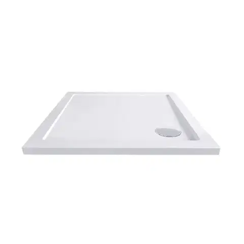 Vane Mereo Štvorcová sprchová vanička, 90x90x4 cm, SMC, biela, vrátanie sifóna CV31NS