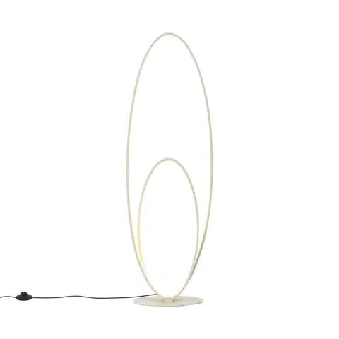 Stojace lampy Dizajnová stojaca lampa béžová vrátane LED s 3-stupňovým stmievaním - Boomerang