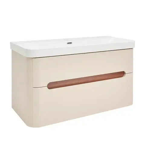 Kúpeľňový nábytok Kúpeľňová skrinka s umývadlom SAT Fusion 97,5x53x45 cm pieskovo béžová mat SATFUSION2100BEU SATFUSION2100BEU