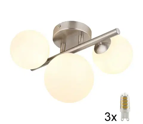 Svietidlá Globo 56140-3W - LED Prisadený luster RIHA 3xG9/3,5W/230V chróm 56140-3W