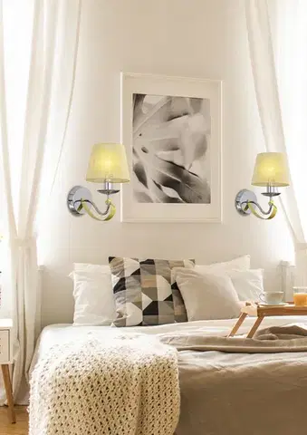 Nástenné svetlá Nástenná lampa s chrómovým/zlatým tienidlom E14 40W Diva