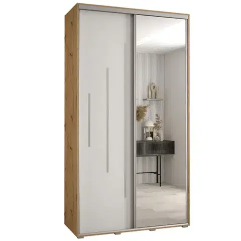 Šatníkové skrine Skriňa 45 Canaris 13 130 artisan/biela/silver