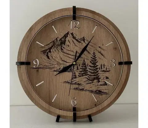 Predlžovacie káble Li-Go 23676/DUB5 - Nástenné hodiny 1xAA priemer 32 cm dub/Hory 23676/DUB5
