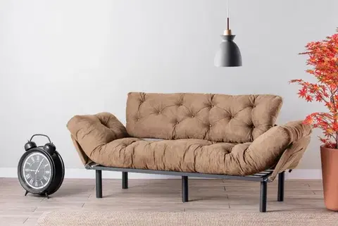 Pohovky a gauče Trojmiestna rozkladacia pohovka Nitta Triple - Light Brown