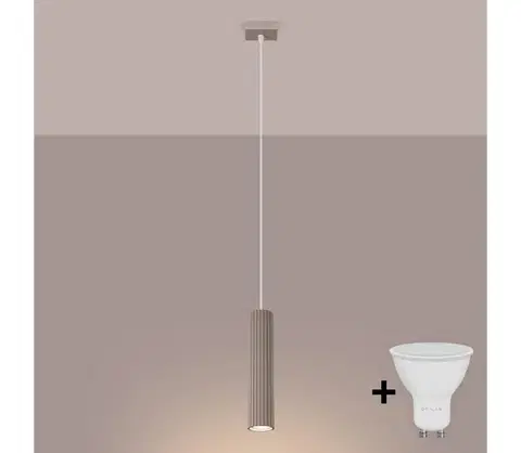 Svietidlá BRILAGI - LED luster na lanku CRESTO 1xGU10/10W/230V taupe BR.1759