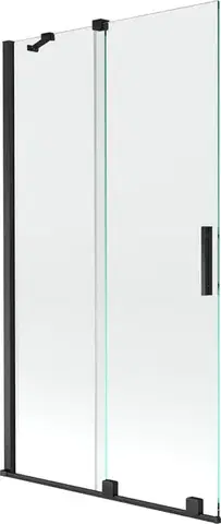 Sprchové dvere MEXEN/S - Velar Dvojkrídlová posuvná vaňová zástena 100 x 150, transparent, čierna 896-100-000-01-70