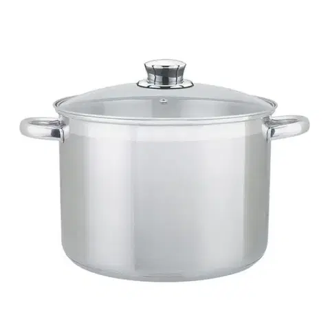 Hrnce Makro Nerezový hrniec + sklenená pokrievka 10 l