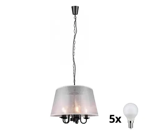 Svietidlá Reality - LED luster na reťazi CIMA 5xE14/40W/230V sivá R31035032