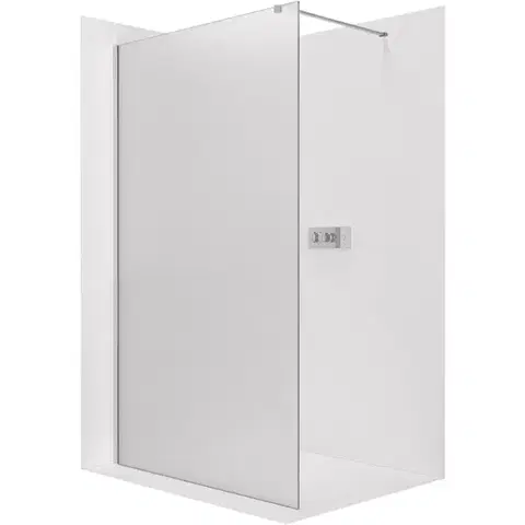 Sprchovacie kúty CERANO - Sprchová zástěna Walk-in Onyx Cube L/P - 8 mm - hranatá vzpěra - chrom, mléčné sklo - 30x200  CER-8050BD71926
