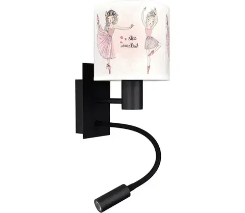 Svietidlá BRILAGI - LED flexibilná lampa BOBO 1xE27/25W/230V + LED/3W čierna/biela/ružová/baletky BG1558+BG5591