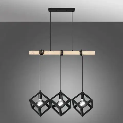 Lampy do obývačky Luster FONTE 6129 BLACK LW3