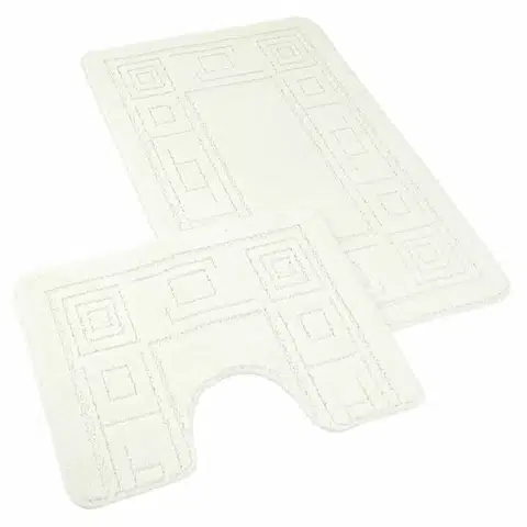 Koberce a koberčeky Kvalitex Súprava kúpeľňových predložiek Ornament smotanová, 60 x 100 cm, 60 x 50 cm