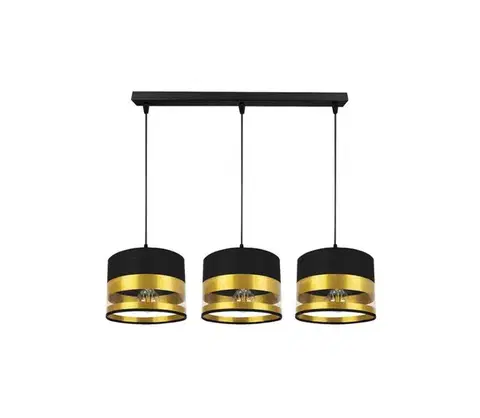 Svietidlá  Luster na lanku MILO 3xE27/60W/230V zlatá/čierna 0349