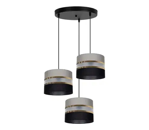 Svietidlá  Luster na lanku CORAL 3xE27/60W/230V čiernošedá 0457