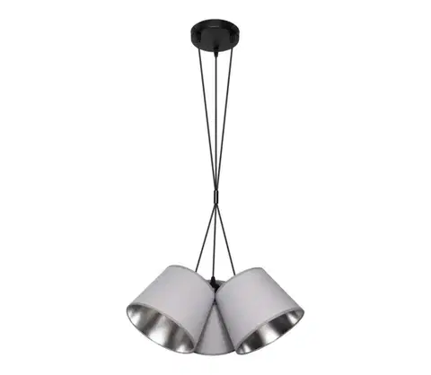 Svietidlá  Luster na lanku ZOMA 3xE27/60W/260V šedá/lesklý chróm 0658