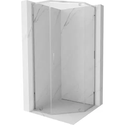 Sprchovacie kúty MEXEN - Exo sprchovací kút päťboký krídlový 90 x 90, transparent, chróm 812-090-090-01-00