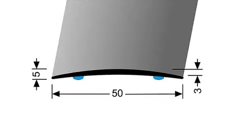 Přechodové lišty a profily Prechodový profil 50 mm, oblý (samolepiaci) | nivelácia 0 - 5 mm | Küberit 463 SK Stříbro F4