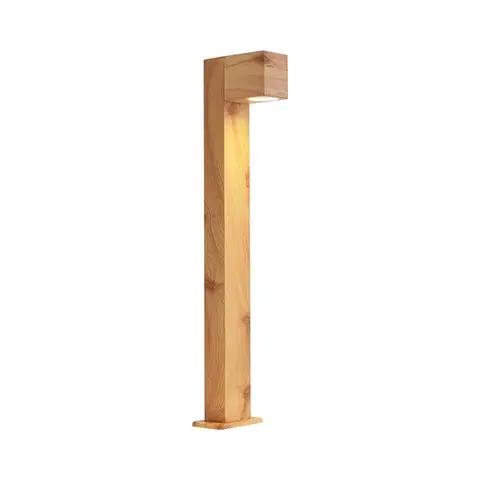 Zahradne stlpove lampy Moderná vonkajšia stojaca lampa hliníková s drevenou potlačou 65 cm IP44 - Baleno