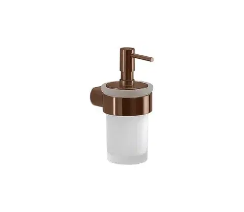 Svietidlá Gedy - Nástenný dávkovač mydla PIRENEI 140 ml mliečne sklo/bronzový PI8182