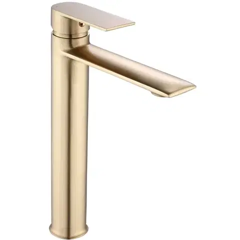 Kúpeľňové batérie REA - Umývadlová batéria VENETA Brush Gold vysoká REA-B3009