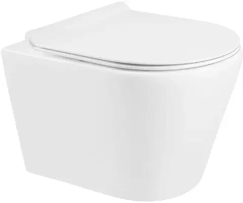 Záchody MEXEN/S - Rico Závesná WC misa Rimless vrátane sedátka s slow-slim, Duroplast, biela 30720100