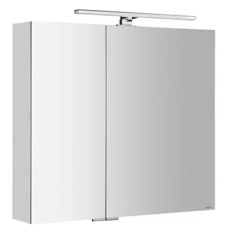 Kúpeľňový nábytok SAPHO - MIRRÓ galérka s LED osvetlením, 80x70x16cm, biela MC080-0030