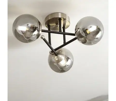 Svietidlá Brilagi - Prisadený luster MALIVA 3xE14/15W/230V matný chróm/dymová LM-3.220/SATYNA/NIKIEL