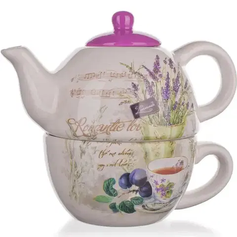 Hrnčeky a šálky BANQUET LAVENDER Konvička s šálkou 60ZF1124-A