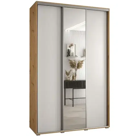 Šatníkové skrine Skriňa 45 Canaris 3 170 artisan/biela/silver