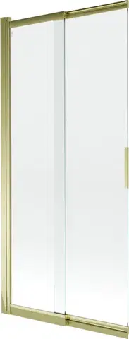Sprchové dvere MEXEN - Fox 2-krídla posuvná vaňová zástena 85 x 150, transparent, zlatá 891-085-002-50-00