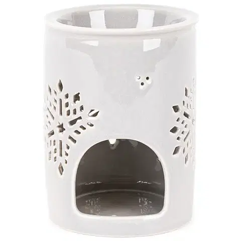 Svietniky Porcelánová arómalampa Snow flower béžová, 8,5 x 12 cm
