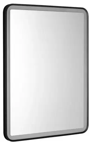 Kúpeľňové zrkadlá AQUALINE - SWIDA zrkadlo s LED osvetlením 60x80cm, dotykový senzor, stmievateľné, čierna mat SW060