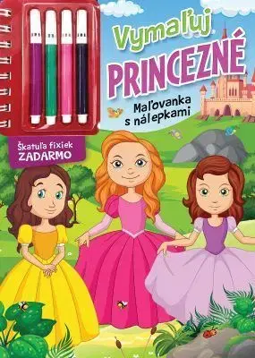 Nalepovačky, vystrihovačky, skladačky Vymaľuj princezné