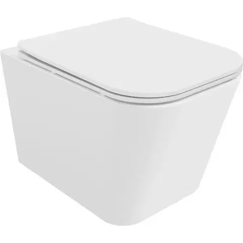 Záchody MEXEN/S - Teo Závesná WC misa Rimless Tornado vrátane sedátka s slow slim, duroplast, biela lesk 30850600T