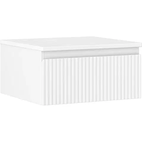 Kúpeľňový nábytok MEXEN/S - Rivel kúpeľňová skrinka pod umývadlo 50 cm s doskou, 1 šuplík, reliéf, biela mat 91A20-05023-1-BFC01