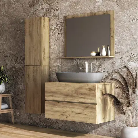 Kúpeľňový nábytok NABBI Baleta 80 kúpeľňa craft zlatý