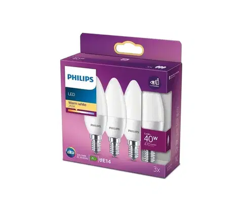 Žiarovky SADA 3x LED Žiarovka Philips B35 E14/5,5W/230V 2700K 8718699773175