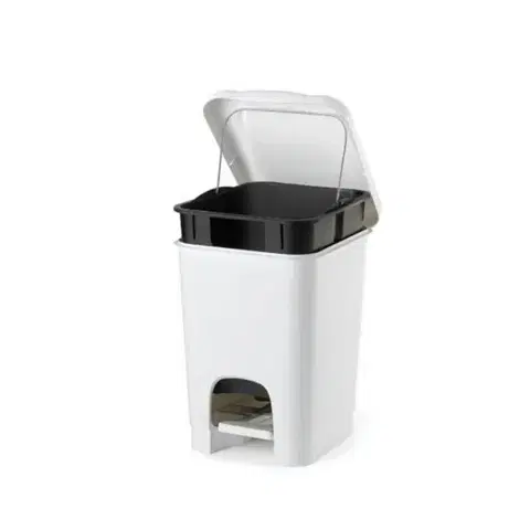 Odpadkové koše Kinekus Kôš na odpad nášľapný 20l, plastový, EASY, biely