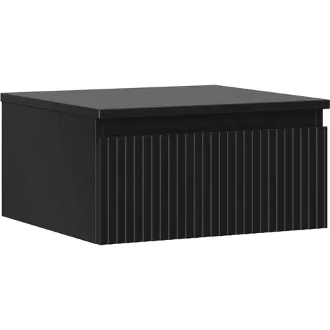 Kúpeľňový nábytok MEXEN/S - Rivel kúpeľňová skrinka pod umývadlo 50 cm s doskou, 1 šuplík, reliéf, čierna mat 91A20-05023-1-BFC71