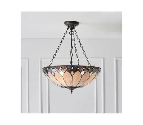 Svietidlá Endon 63976 - Luster na reťazi Tiffany BROOKLYN 3xE27/60W/230V priemer 50 cm 63976