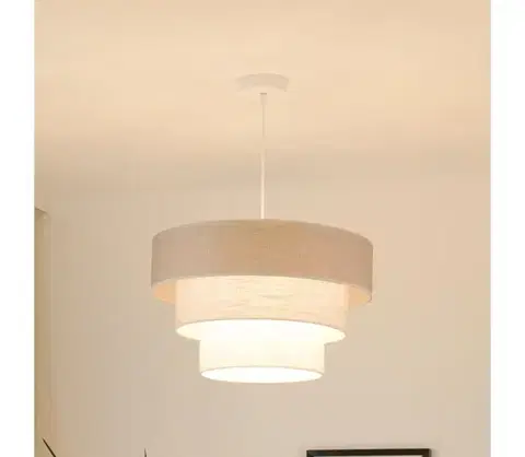 Svietidlá BRILAGI - Luster na lanku ALASKA LUNETA 1xE27/15W/230V pr. 45 cm šedá/krémová 608060