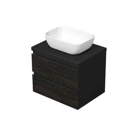 Kúpeľňový nábytok Kúpeľňová skrinka s krycou doskou SAT Cube Way 60x47,5x46 cm hnedá mat CUBE3D46602ZHKD CUBE3D46602ZHKD