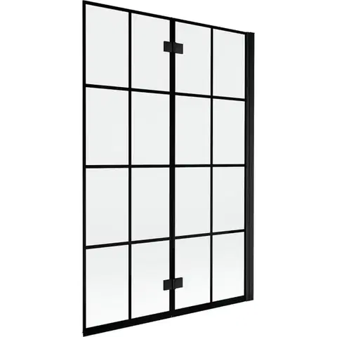 Sprchové dvere MEXEN - MIST vaňová zástena 120x150 cm 6mm 2-s, čierna, dekor, pravá 8A9-120-002-70-77-P