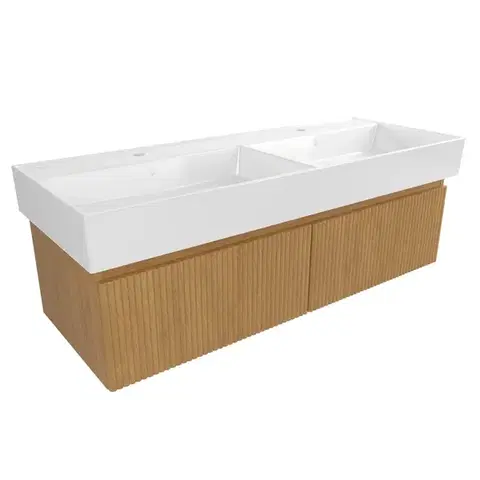 Kúpeľňový nábytok Kúpeľňová skrinka s umývadlom SAT Evolution 118x30x44, 5 cm dub medový mat SATEVO120DMU2 SATEVO120DMU2