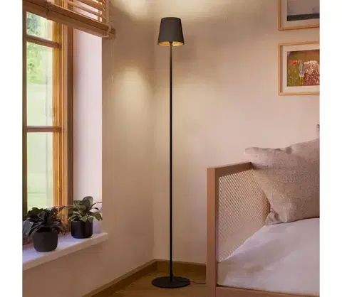 Lampy Eglo 901111 - Stojacia lampa FIORANA 1xE14/7,5W/230V čierna/hnedá 901111