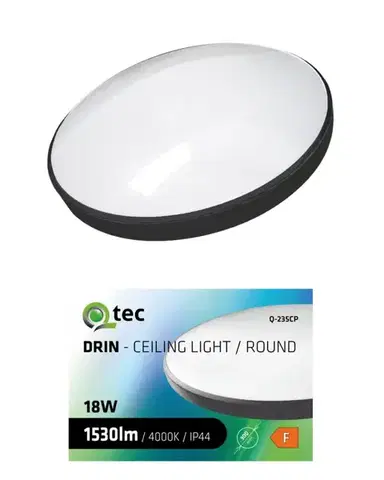 LED stropnice Stropná lampa QTEC 18W 4000K čierna